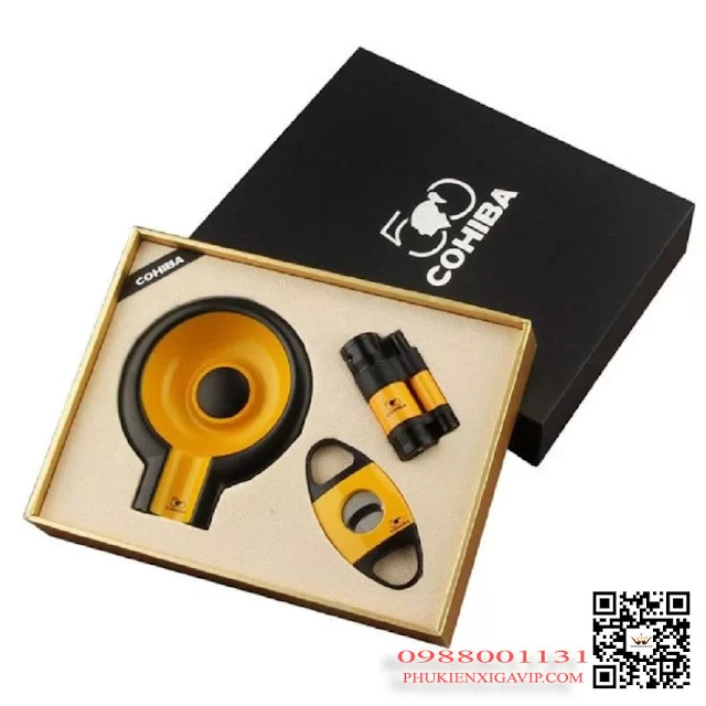 Cohiba T55 set 3 món phụ kiện xì gà bật lửa dao cắt gạt tàn-7.webp