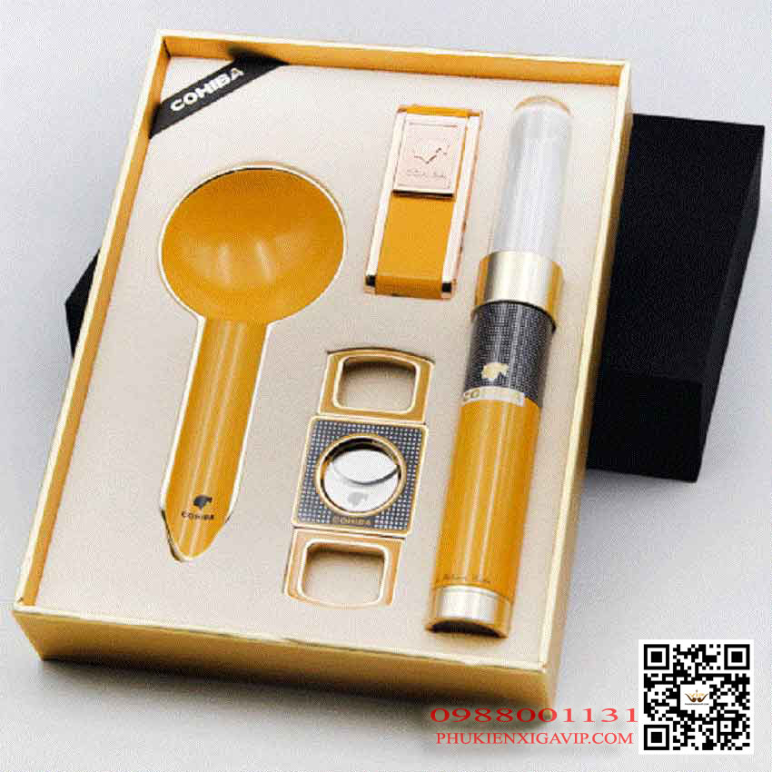 Cohiba T53 – set bật lửa, dao cắt, ống đựng, gạt tàn xì gà cao cấp